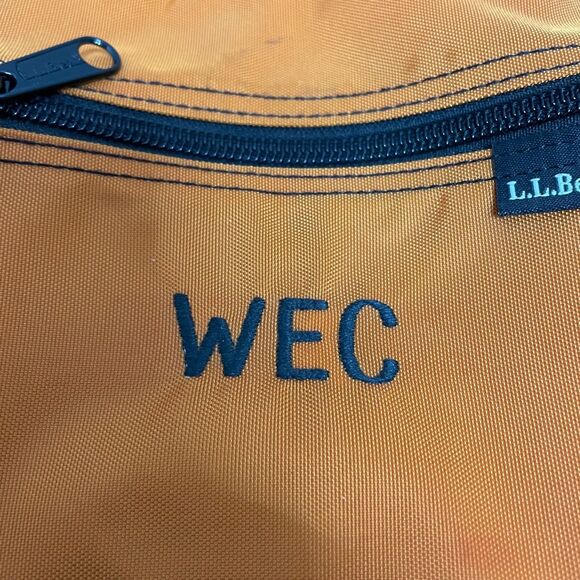 LL Bean Hanging Toiletry Cosmetic Bag Orange Travel - Picture 4 of 8